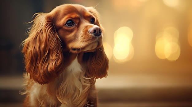 Adorable Cavalier King Charles Spaniel Dog AI Generated