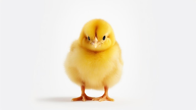 Adorable chick isolated on white background