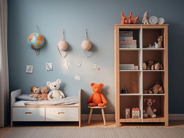 Adorable child room with a blend of creative furniture and interior design AI Generation