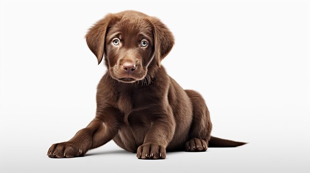 Photo adorable chocolate labrador puppy