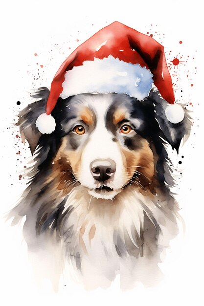 Adorable Christmas Portraits Animals in Watercolor Festive Attire Cute Snow Atmosphere