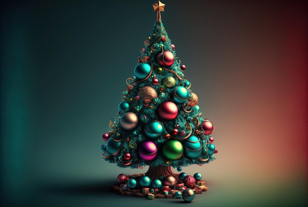 Adorable Christmas tree decked up with ornaments