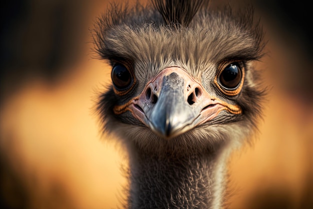 adorable closeup of an ostrich's head
