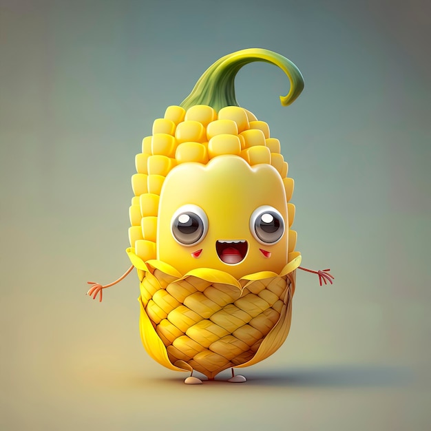 Adorable Corn Animated Character