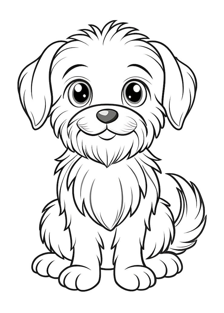 Photo adorable and creative dog vector art for kids coloring pages ideal for learning and creativity