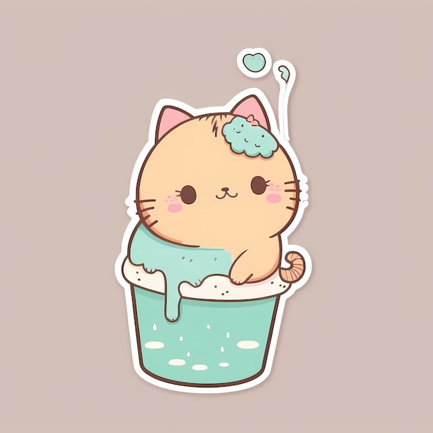 Cute Kawaii Cat Sticker