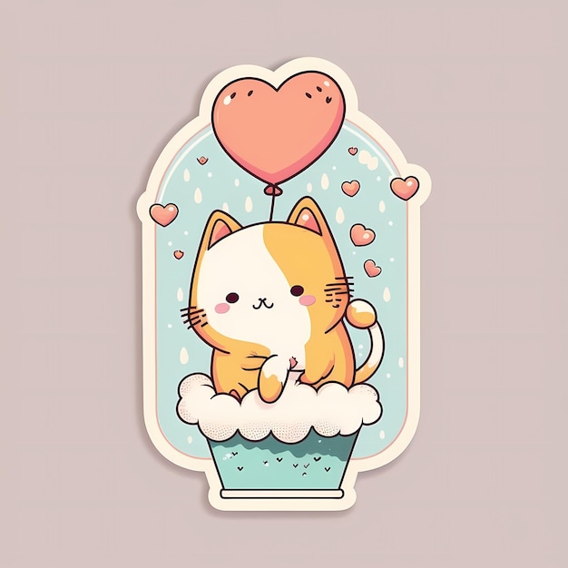 adorable and cute kawaii sticker Love