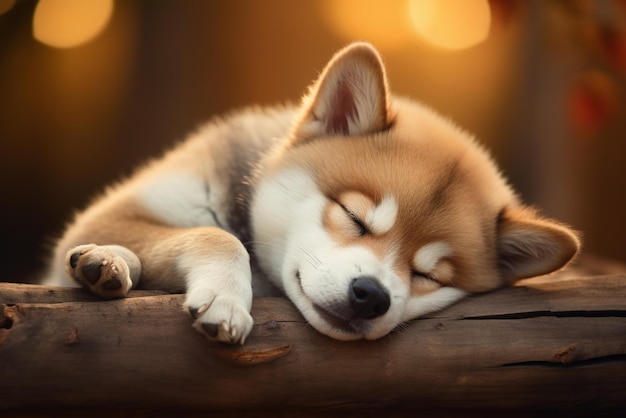 写真 愛らしい犬が安らかに眠って休んでいる