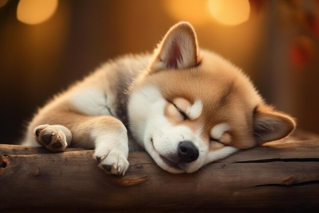 Adorable dog sleeping peacefully and resting