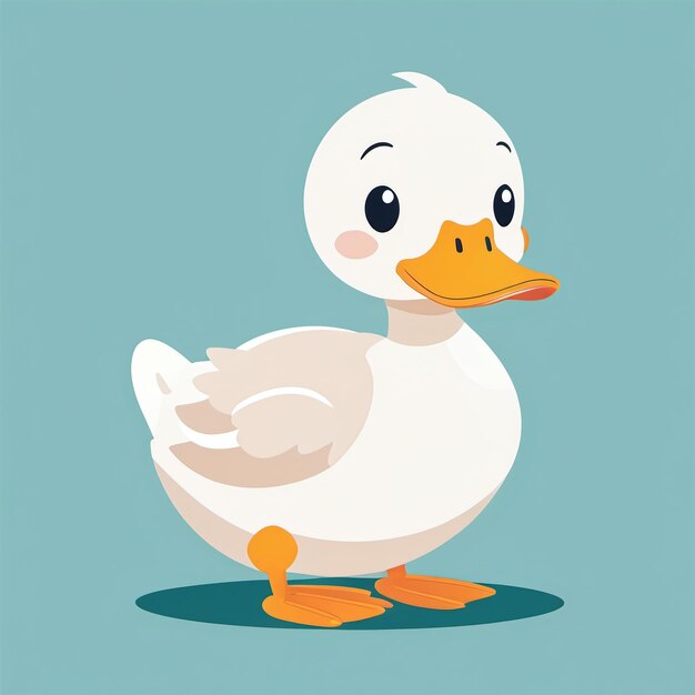 Adorable duck cartoon flat 2D clipart illustration