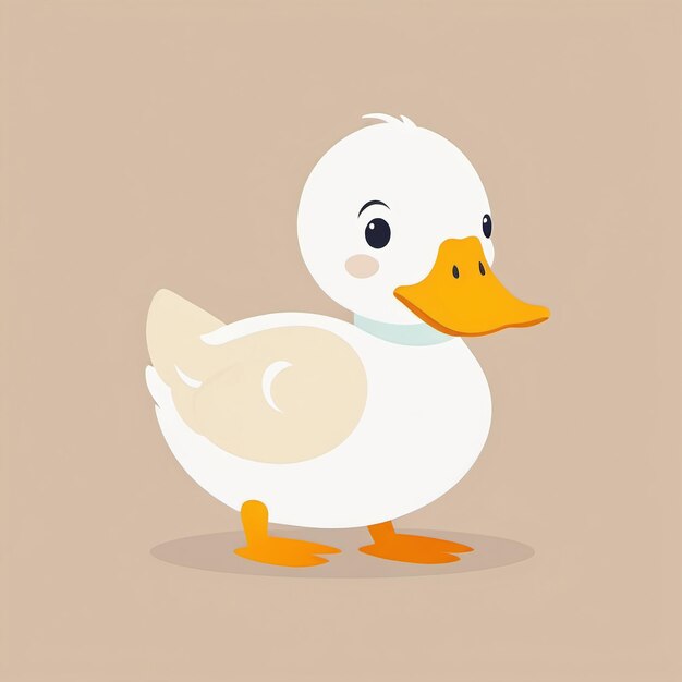 Adorable duck cartoon flat 2D clipart illustration