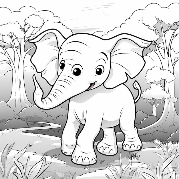 Adorable Elephant Cutie Limited Edition Cartoon Coloring Book kids