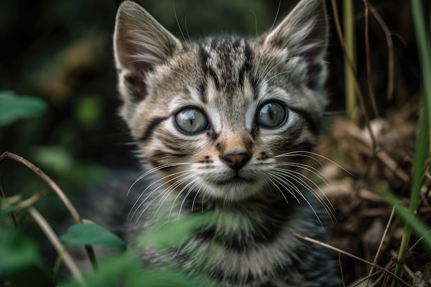 Adorable European kitten created at home Generative AI