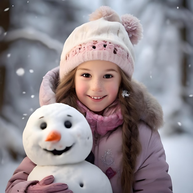 Foto illustrazioni di pupazzi di neve adorabili e alla moda