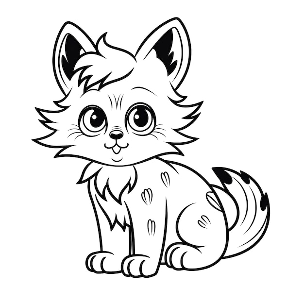 Adorable fluffy kitten coloring pages for kids