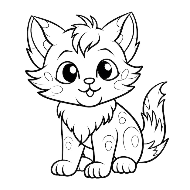 Photo adorable fluffy kitten coloring pages for kids