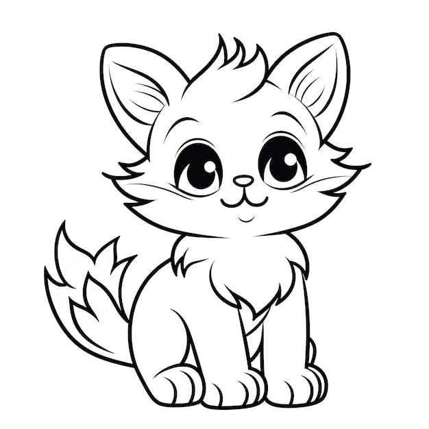 Adorable fluffy kitten coloring pages for kids