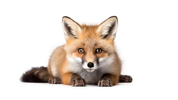 Adorable fox photo realistic illustration generative ai