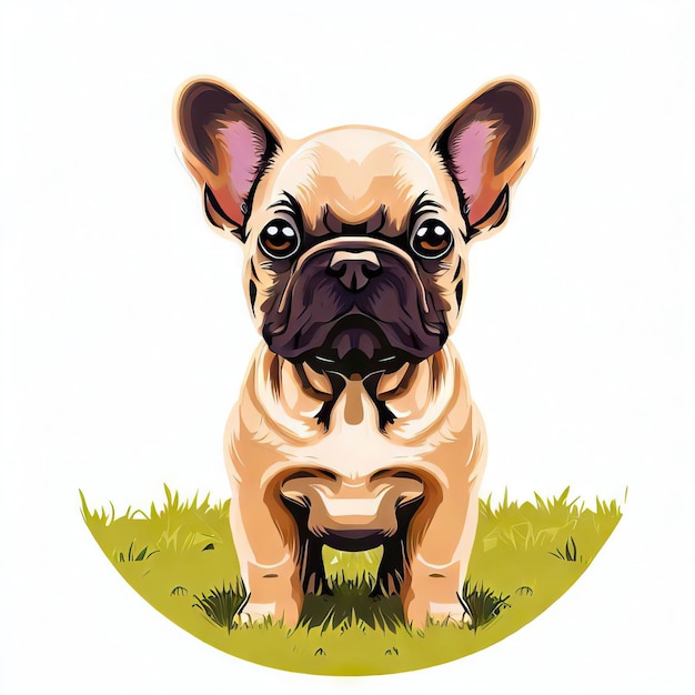 Adorable Frenchie in Meadow Generative AI