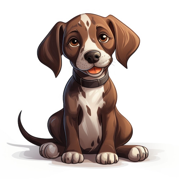 Adorable German Shorthaired Pointer in Cartoon Style for Toddler Book Clipart AI Generated