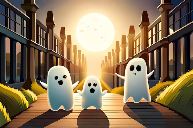 Adorable Ghost on comic style