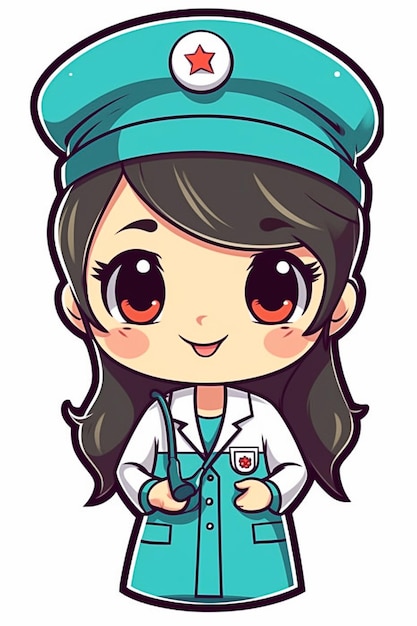 Photo adorable girl in nurse outfits ai generated