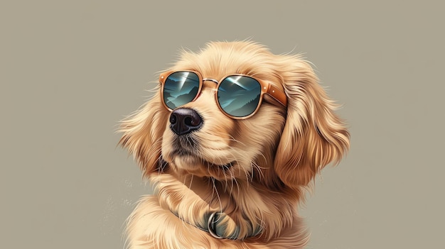 Adorable Golden Pup in Cool Shades