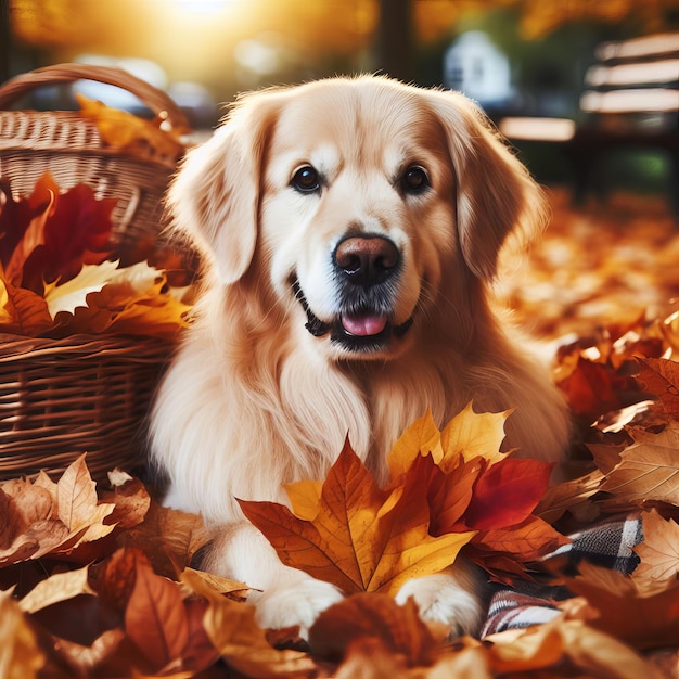 Foto adorabile golden retriever foto del cane generative ai