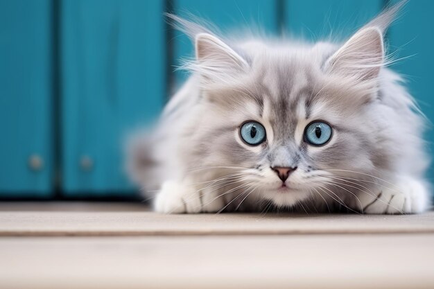 Tired Distant, Angry Suspicious Cat. Cute Beautiful White Cat with Blue  Eyes. Fluffy White Fur Stock Image - Image of mammal, kitten: 240967325