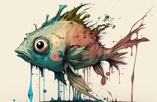 adorable gyotaku in alex pardee style