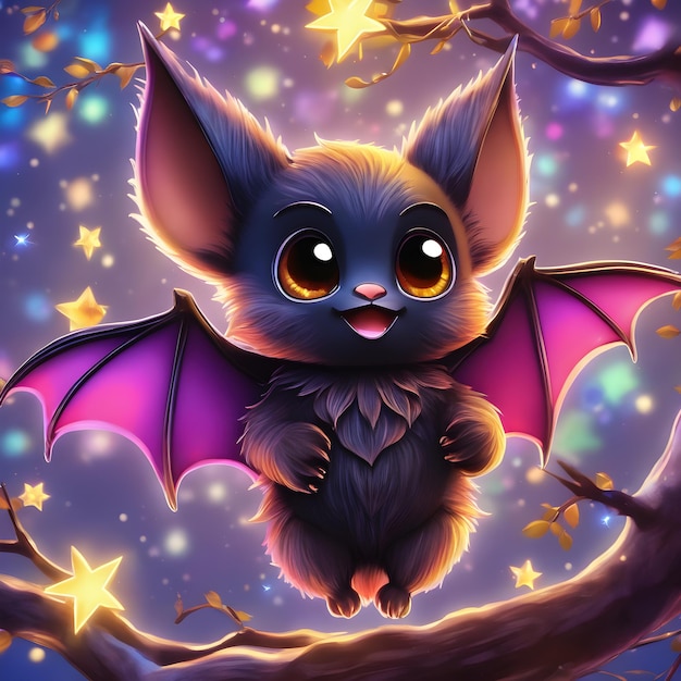 Adorable happy cute bat