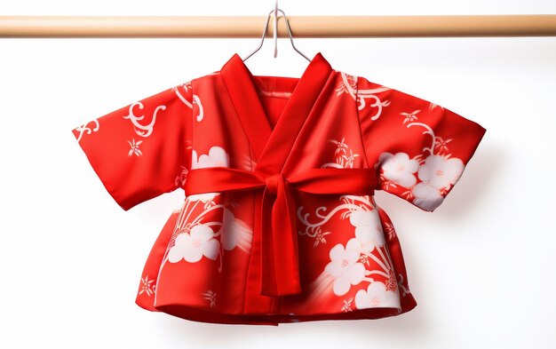 Foto adorabile kimono per neonati su sfondo bianco