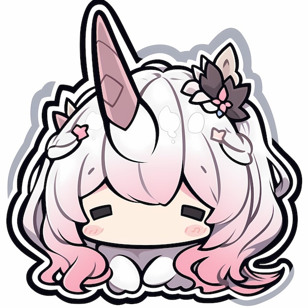 Cute unicorn kawaii chibi drawing style Royalty Free Vector