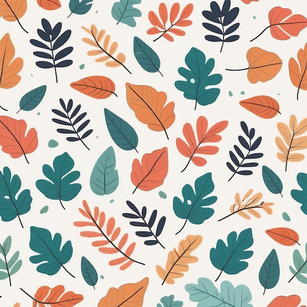 Adorable Leaf Illustration Minimalist Pattern Vector Art