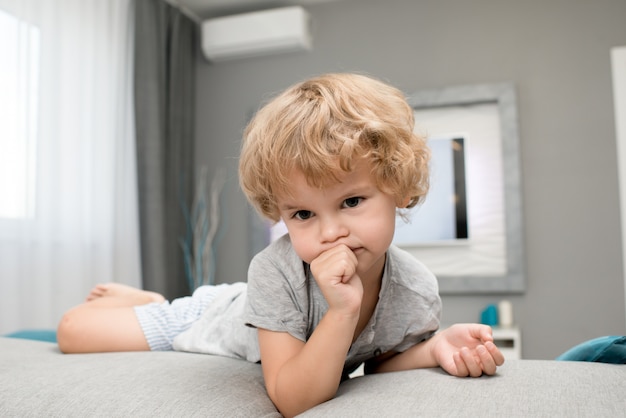 Adorable Little Boy Sucking Thumb