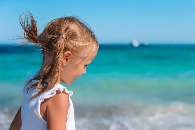 adorable little girl at beach