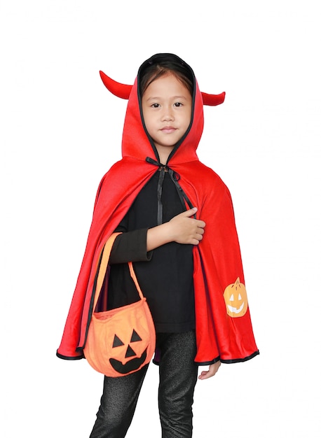 Adorable little girl dressed in Halloween costume