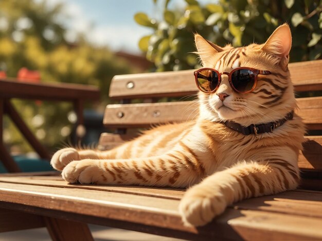 Adorable looking kitten with sunglasses