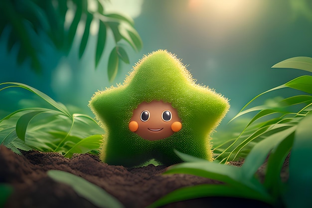 Adorable and lovable character 3d cute, 3d cartoon character star fruit