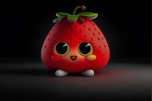 Adorable and lovable character 3d cute, 3d cartoon character strawberry