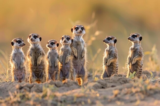 Photo an adorable moment captured as a meerkat pup attem generative ai