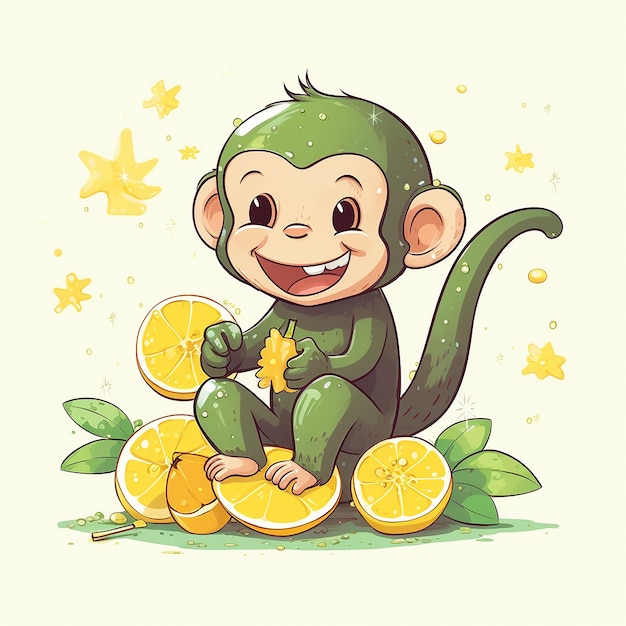 Adorable Monkey Banana