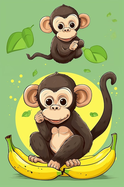 Adorable Monkey Banana