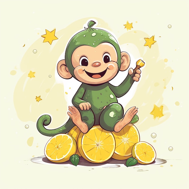 Adorable Monkey Banana