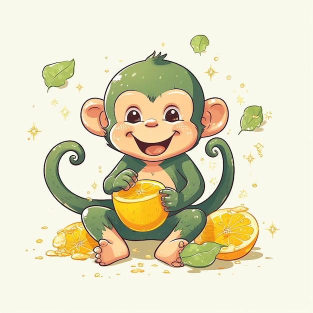 Adorable Monkey Banana