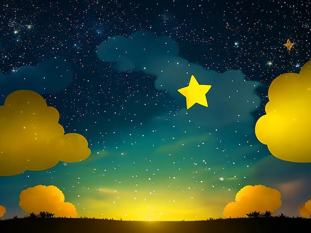 Foto uno sfondo notturno adorabile lo sfondo è punteggiato da nuvole e piccole stelle di un scintillamento