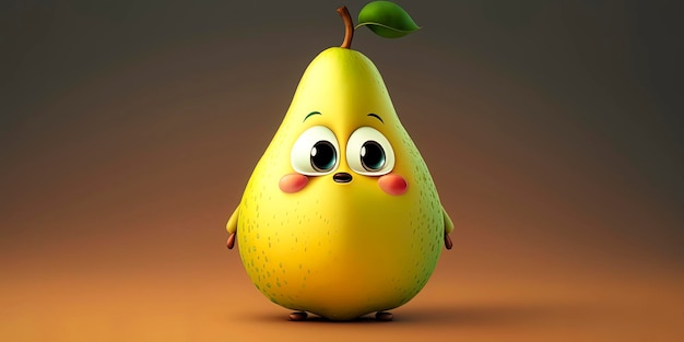 Photo adorable pear animated character