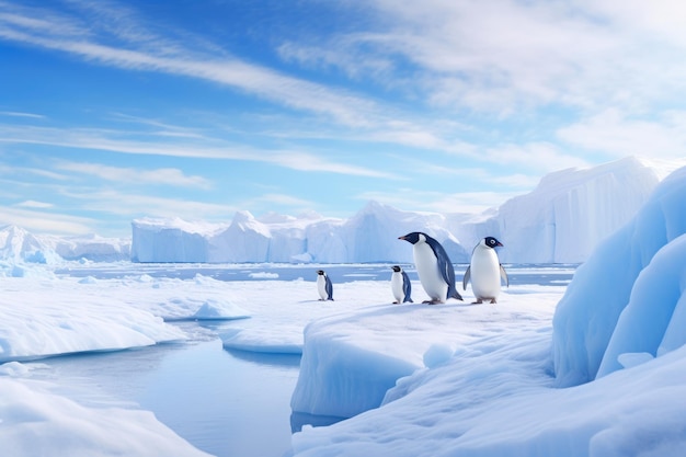 Прекрасный парад пингвинов в Антарктиде