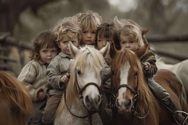 An adorable photograph capturing a group of toddle generative ai