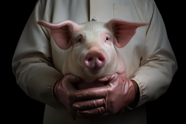 Foto adorabile maiale mani neonate carine generate ai